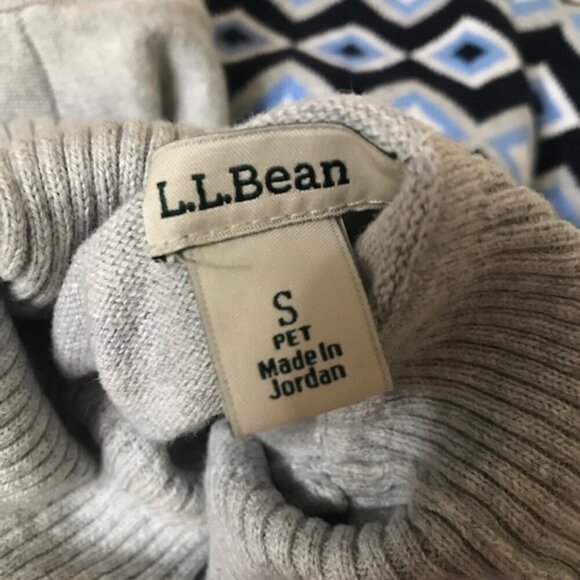 L.L.Bean Women's Cotton/Cashmere Sweater, Turtleneck Intarsia Size Small Petite - Picture 5 of 9